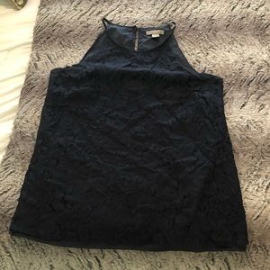 Navy Lace Top
